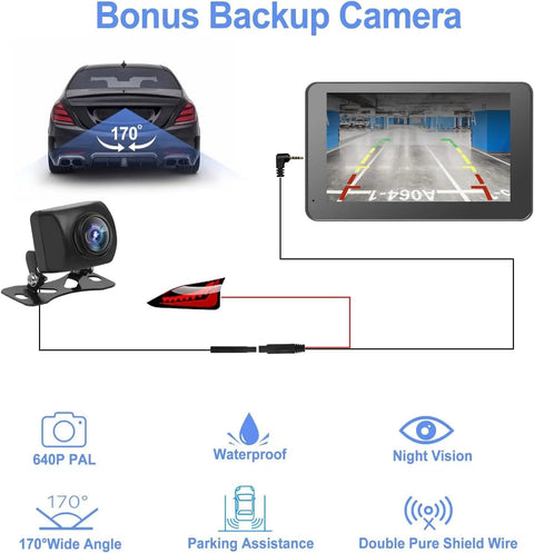 Wireless CarPlay And Android Auto 7 Inch HD Touch Screen Car Stereo with mirror link backup camera system diagram