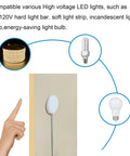 Finger tapping Hidden Touch Sensor Switch for panels, compatible with LED lights, shown with light types, concealed design.