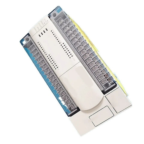 Heavy Duty PLC Controller With DC24V Relay Output For Smooth Industrial Automation And Production Line Control Built Tough For Relentless Machine Tool Operations On Any Bustling Shop Floor, top view showing connections and sealed casing.