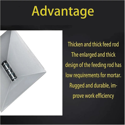 Large Size Auger Mortar Grout Gun With 9 Nozzles Pro Grade Caulking Tool enlarged feed rod design detail