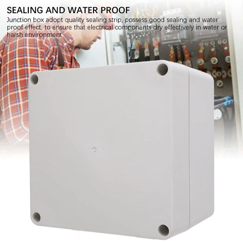 IP65 Waterproof ABS Plastic Enclosure for Electrical Junction Boxes and Control Panels with sealed gasket, front view