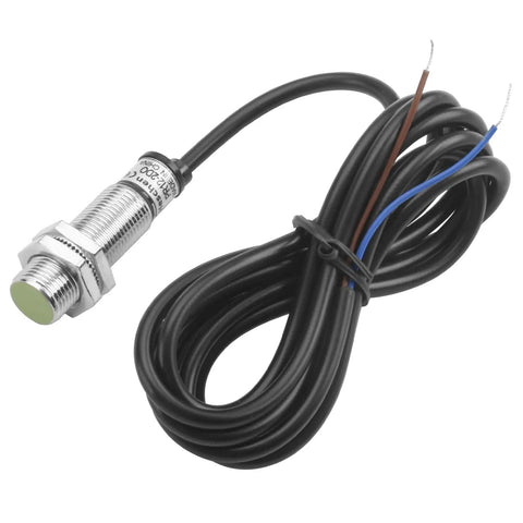 M12 Inductive Proximity Sensor Switch PR12-2DO with 2mm sensing, 12-24V, cylindrical body, shield flush mount, two-wire output