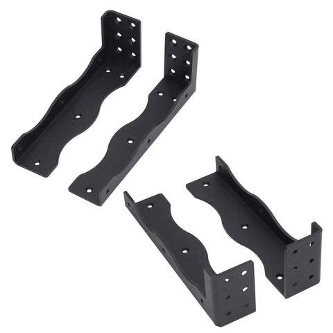 Heavy Duty Carbon Steel Floating Shelf Bracket With Rust-Proof Frosted Black Coating for Kitchen Bathroom Office TV Cabinet And Bedside Tables, No Sag Up To 80 Lb Per Bracket, set of three brackets side view