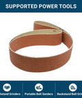 Heavy Duty 2 By 36 Ceramic Sanding Belts For Grinding Deburring And Metal Finishing With 120 Grit Cloth Backing fits benchstand and portable sanders.