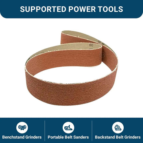 Heavy Duty 2 By 36 Ceramic Sanding Belts For Grinding Deburring And Metal Finishing With 120 Grit Cloth Backing fits benchstand and portable sanders.
