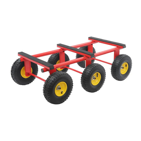 Rock Solid Six Wheel All Terrain Dolly 1200 Pound Heavy Duty Moving Cart With Ten Inch Inflatable Tires For Hella Smooth Travel Across Grass And Gravel A Total Game Changer For Hauling Furniture Equipment Hot Tubs And Sheds Without Breaking A Sweat