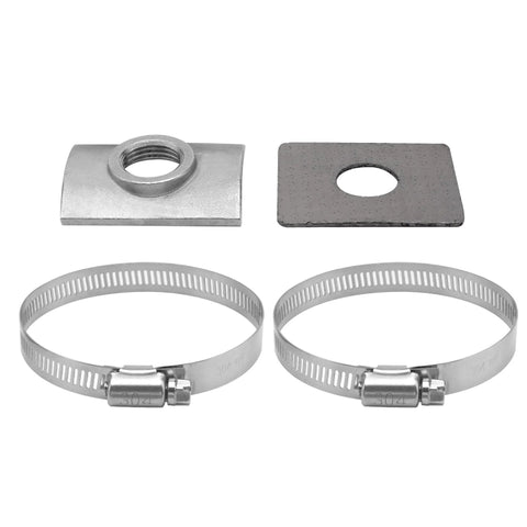 Oxygen Sensor Bung Kit with Heavy Duty Stainless Steel Band Clamp Weld On M18 x 1.5 Thread No Weld Installation components