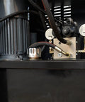 Close-up of the hydraulic motor and mechanism of the Shop Ready 40 Ton Hydraulic Horizontal Metal Bender With 3HP 220V Motor.