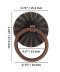 50 Pcs Mini Ring Pull Handles For Jewelry Boxes And Small Drawers 0.75 Inch Outer Diameter Red Bronze Zinc Alloy Cabinet Ring