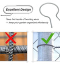 150 Pack 1 5/8 Inch Chain Link Fence Ties, 9 Gauge Galvanized Steel Twist For Quick No Tools Needed Fence Security On Farms, Ranches And Gardens Rustproof Weatherproof And Durable with illustration showing correct and incorrect installation.