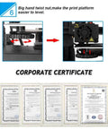 Close-up of Ender 3 3D Printer With Resume Printing Function Fully Open Source For DIY Makers leveling nut and corporate certificates