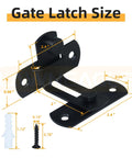 2 Pack 90 Degree Flip Sliding Barn Door Lock For Barn Doors And Cabinets, Privacy And Security Lock, size dimensions shown