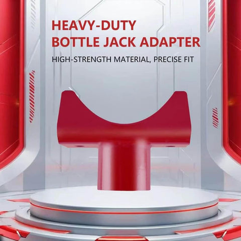 Heavy Duty Bottle Jack Axle Adapter Saddle displayed in front view with high-strength material, precise fit for varying axle tubes.