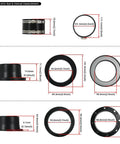 4 Inch And 2.5 Inch Magnetic Dust Collection Fittings Starter Kit For Shop Vac Hoses, showing dimensions and design details.
