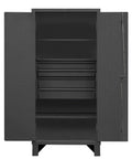 Rugged Industrial Metal Storage Cabinet With Tough As Nails Lockable Recessed Door Extra Heavy Duty Workshop Cupboard For Garage And Warehouse Tools And Supplies Sturdy Steel Construction For Reliable Daily Use open front view