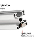Close-up of Drop In T Nut Set For Aluminum Extrusion 20 Pcs M6 Thread Spring Nuts in 6mm slot of 20 series aluminum profile