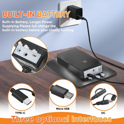 3W Solar Panel Kit With Built In 5000mAh Battery For Trail Cameras IP66 Waterproof Hunting Game Cam Power Supply; charging setup.