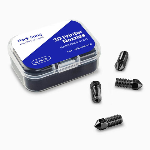 Built Tough Hardened Steel 3D Printer Nozzles 0.4mm Four Pack Precision Upgrades For AnkerMake M5 And M5C Fits Most Machines Delivers Top Shelf Performance And Seamless Extrusion For No Stress Printing Days
