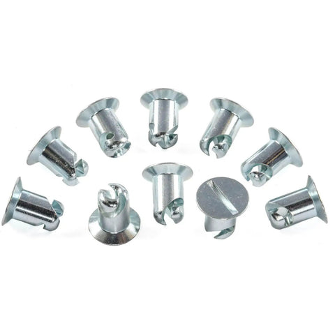3/8 Inch Quarter Turn Fastener Buttons Zinc Plated Steel Slotted Flush Head Racing Hardware Quick Release Panel Latches Pack Of Ten