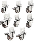 Silent Furniture Caster 20kg Capacity TPE Wheel(1.5 Inch With Brake) set with six swivel wheels and two brakes.