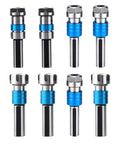 Duty Collet Chucks For Thread Milling Offer Floating Compensation With 5 mm Adjustment For Precise Mechanical Assembly And Metalworking Jobs Without Breaking Taps Or Tools In Busy Workshops, showcasing eight precision chucks.