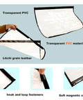 Rock Solid Ev Charger Port Cover For Outdoor Electric Vehicles Waterproof Thick Pvc clear magnetic shield with hook and loop fasteners.