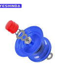 Beefed Up Front Wheel Bearing Conversion Kit for Lawn Tractors and Mowers component parts with blue and red details