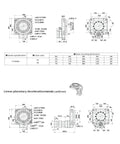 Technical diagram of Built Tough Hollow Shaft Rotary Actuator Table with dimensions for precision handling and installation.