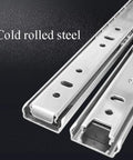 Side Mount Drawer Slides With Ball Bearing Tracks For Smooth Glide Built Tough Heavy Duty Metal Drawer Runners For Home Cabinets Soft Close Double Rail Design 2 Pack 8 Inch 200mm showing cold rolled steel material