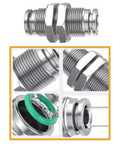 Jienk 2-pack 304 stainless steel bulkhead union push-to-connect fittings, 3/8-in x 3/8-in tube OD