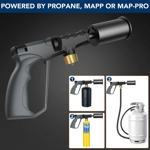 Powerful Propane Cooking Torch Gun For Sous Vide, Charcoal Starter And Steak Searing, Ideal For Outdoor BBQ, Camping, Grilling, And Charcoal Prep With Adjustable Flame, Gray And Black Culinary Torch