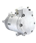 Heavy Duty Hybrid Ac Compressor Replacement For Bmw Rigs Crushes Blowing Hot Air Fast Fixes Worn Out Air Conditioning Units Precision Assembly Cuts Friction Uses 64529332199 Slick, side view of silver compressor.
