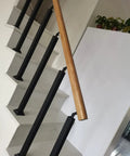 Heavy Duty Black Railing Balusters And Stair Spindles 25 Pack Wrought Iron Look Deck Post Kit on modern staircase.