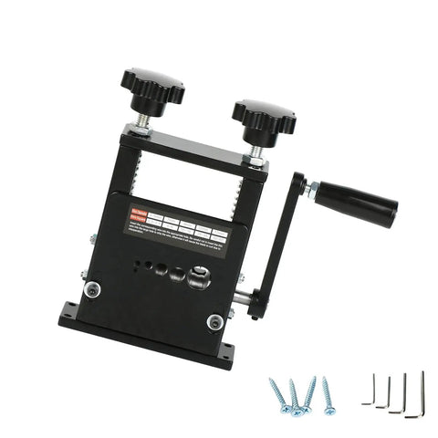 Heavy Duty Cable Wire Stripping Machine Compatible With Power Drill Or Hand Crank Compact Metal Construction with hand crank and hooks.
