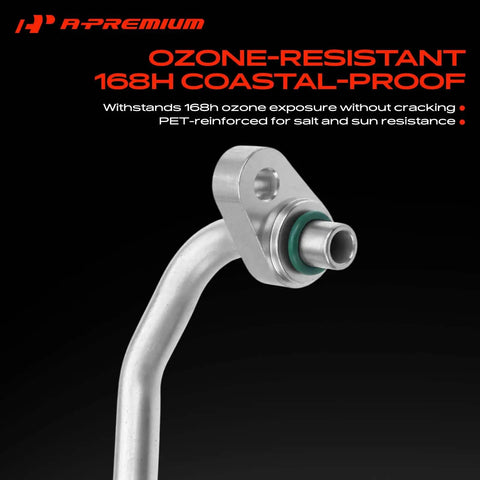 Close-up of Heavy Duty Ac Discharge Line Hose Assembly For Toyota Tacoma 2005 2015 V6 4.0L with ozone-resistant feature.