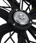 Close-up of Top Shelf Slick Radiator Cooling Fan Assembly Direct Swap For 2004 Jeep Grand Cherokee 4 Liters and 2004-2006 Jeep Liberty.