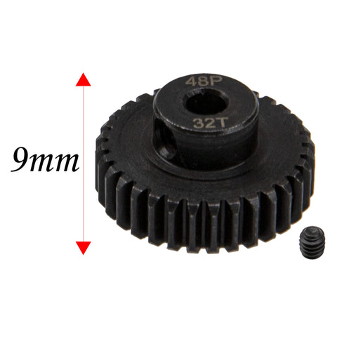 32T 48P pinion gear from Five Pack Hardened Steel 48P Pinion Gear Sets 28T 29T 30T 31T 32T For 3.175mm Shafts Fits 1/8 Inch Compatible with RC cars