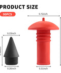 Tire Repair Kit With 90 Mushroom Plug Heads For Tubeless Tires Fast Patch 2.0 Flat Tire Fix showing plug size dimensions