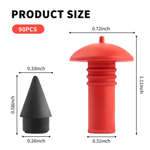 Tire Repair Kit With 90 Mushroom Plug Heads For Tubeless Tires Fast Patch 2.0 Flat Tire Fix showing plug size dimensions