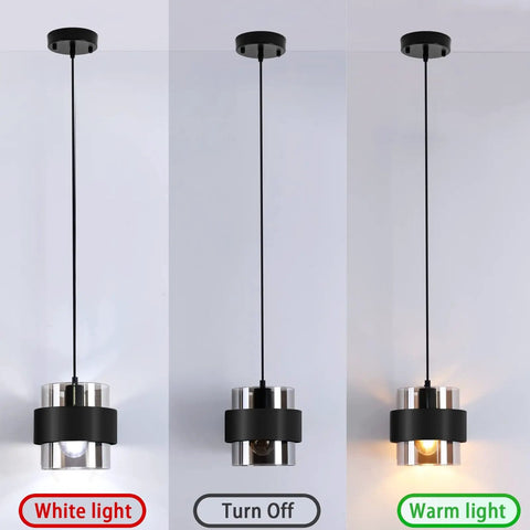 Matte Black Pendant Lights For Kitchen Island 7 Inch Adjustable Mini Glass Hanging Lights Decorative Lighting Fixture