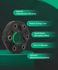 SCITOO driveshaft flex joint coupling, black circular flange with six bolt holes
