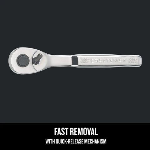 1/4 Inch Drive 72-Tooth Pear Head Ratchet Wrench With Chrome Finish For Corrosion Resistance Minimal Arc Swing No-Fuss Easy Size Markings