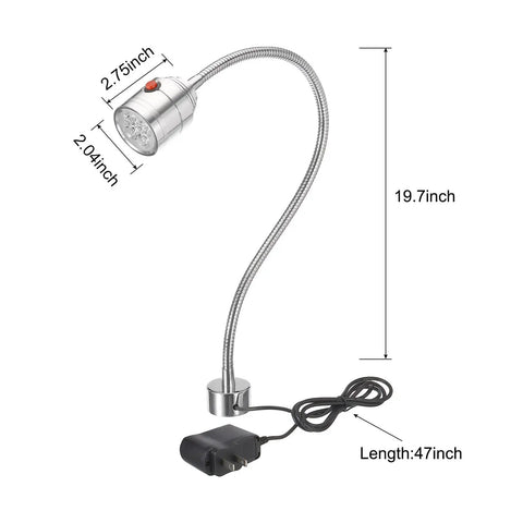 Adjustable Magnetic Work Light With Flexible Gooseneck Provides Straight Fire 1000 Lumen Focus Glow for Home Shops and Desks with LED bulbs.
