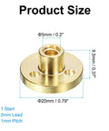 Beefy 4 Pack T5 Lead Screw Brass Nut With Acme Thread Pitch 1mm Lead 2mm Two Start Fits 5mm Diameter For Z Axis 3D Printer