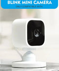 Adhesive Wall Mount Bracket For Blink Mini Indoor Camera No Drill No Screws Damage-Free Easy Install 2 Pack Stick-On White