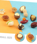Assorted 20 Pcs Resin Mini Food Toys Nuts Set For Dollhouse DIY Crafts on colored background