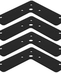 Heavy Duty Stainless Steel Corner Bracket Set, 4 Pack Flat Angle Braces, Thick Black Metal Brackets For Plate Connection And Woodworking Support