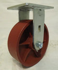 6 Inch Ductile Steel Caster Wheel Set With Heavy Duty Roller Bearings And Zerk Fitting Rock Solid 2000 Lbs Capacity Per Piece