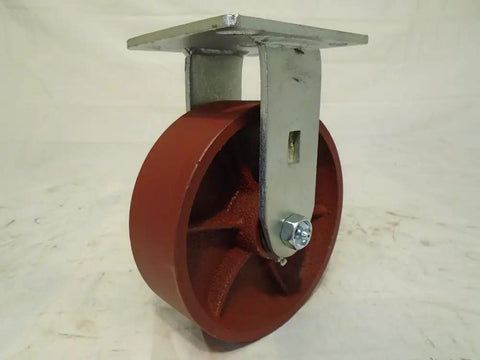 6 Inch Ductile Steel Caster Wheel Set With Heavy Duty Roller Bearings And Zerk Fitting Rock Solid 2000 Lbs Capacity Per Piece