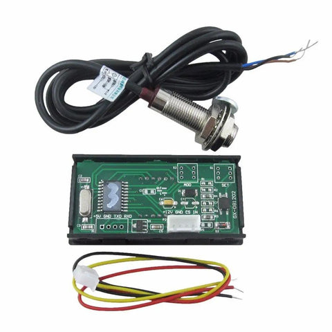 Green LED Tachometer RPM Speed Meter With Hall Proximity Sensor Magnet NPN For Lathe CNC Mower Conveyor Belt 5 To 9999 RPM DC 8 To 15V 0.56 Inch Display
